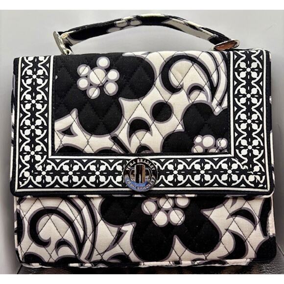 Vera Handbags - Vera Bradley Julia Satchel in Night & Day w/ Crossbody Strap Black and White NEW